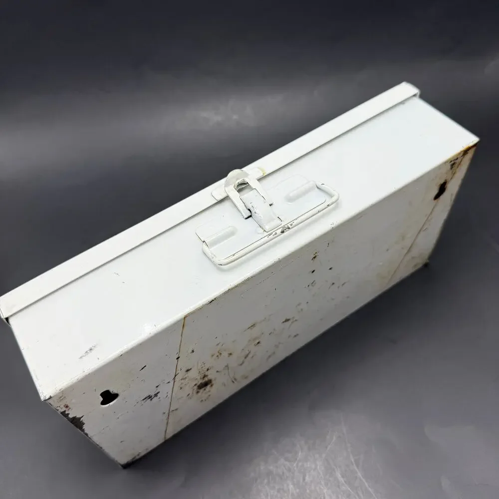 Vintage Metal Box First Aid Kit White Green Welshgard Wall Mounted Retro Decor